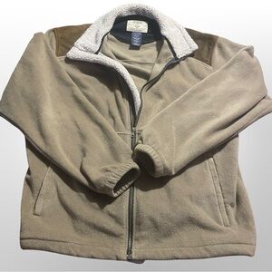 Tag safari Outdoor Men's Full Zip Fleece,‎ Tan  Mens Jacket, Size XL